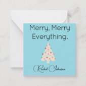 Carte De Correspondance Name || Modern Merry Mini Holiday Flat Note Card (Devant)