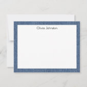 Carte De Correspondance Name || Red White Buffalo Check Blue Denim Frame (Devant)