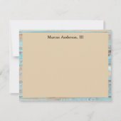 Carte De Correspondance Name || Turquoise Weathered Wood Frame (Devant)