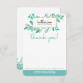 Carte De Correspondance NATURE BOTANIQUE moderne aquarelle peinte feuille (Devant / Derrière)