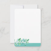 Carte De Correspondance NATURE BOTANIQUE moderne aquarelle peinte feuille (Dos)