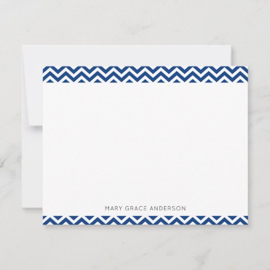 Carte De Correspondance Navy Blue Chevron Moderne Élégant tendance élégant (Devant)