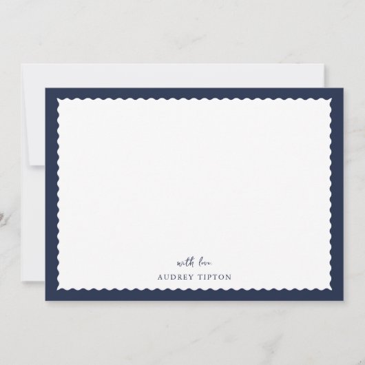 Carte De Correspondance Navy Blue Frame Flat Note Card (Devant)