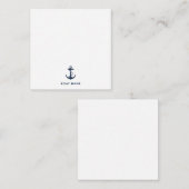 Carte De Correspondance Navy Blue Nautical Anchor Boat Name Custom (Devant / Derrière)