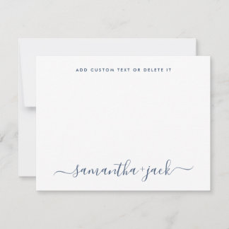 Carte De Correspondance Navy Blue Stylish Script Elegant Minimalist