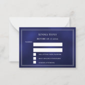 Carte De Correspondance Navy blue wedding response RSVP (Devant)