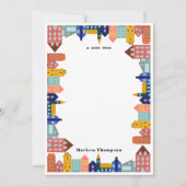 Carte De Correspondance Neighborhood Block City Houses Pattern (Devant)