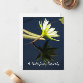 Carte De Correspondance Nénuphar blanc Lotus (Devant/Arrière en situation)