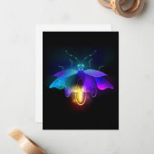 Carte De Correspondance Neon Firefly sur noir (Devant/Arrière en situation)