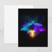 Carte De Correspondance Neon Firefly sur noir (Devant / Derrière)