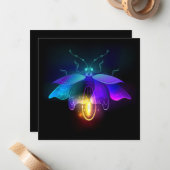 Carte De Correspondance Neon Firefly sur noir (Devant/Arrière en situation)