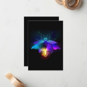 Carte De Correspondance Neon Firefly sur noir (Devant/Arrière en situation)