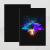 Carte De Correspondance Neon Firefly sur noir (Devant / Derrière)