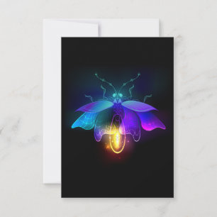 Carte De Correspondance Neon Firefly sur noir