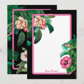 Carte De Correspondance Neon Pink Tropical Botanical (Devant / Derrière)