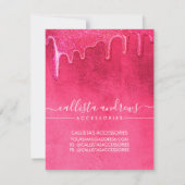 Carte De Correspondance Neon Rose épais Parties scintillant Drives Bijoux (Dos)