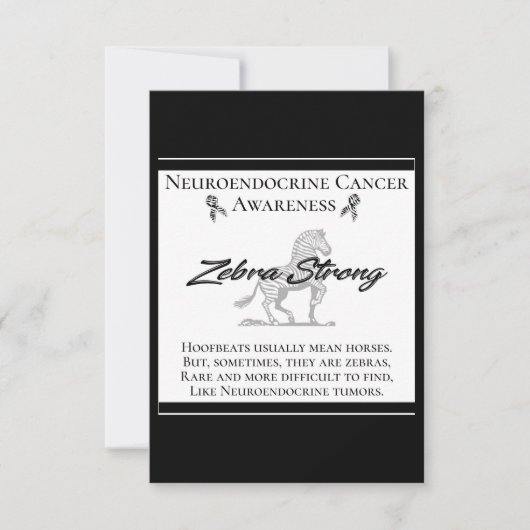 Carte De Correspondance Neuroendocrine Cancer Sensibilisation Zebra Fort (Devant)