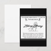 Carte De Correspondance Neuroendocrine Cancer Sensibilisation Zebra Fort (Devant / Derrière)