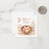 Carte De Correspondance Nid de Pâques avec œufs (Devant/Arrière en situation)