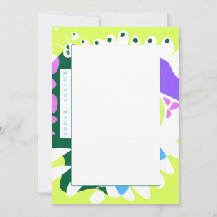 Carte De Correspondance Nid d'oiseau - Pastel Green White Thlow Nom de l'o