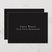 Carte De Correspondance Night Black Plain Elegant Professional Modern (Devant / Derrière)