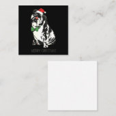 Carte De Correspondance Noël à Bulldog (Devant / Derrière)