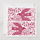 Carte De Correspondance Noël aux oiseaux rouges (Devant)