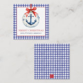 Carte De Correspondance Noël côtier En vichy Ancre (Devant / Derrière)