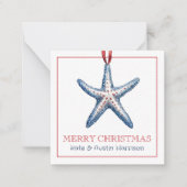 Carte De Correspondance Noël côtier Ornement de poisson étoilé nautique (Devant)