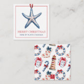 Carte De Correspondance Noël côtier Ornement de poisson étoilé nautique (Devant / Derrière)