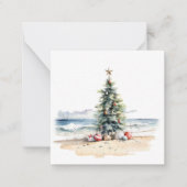 Carte De Correspondance Noël côtier sur la plage (Devant)