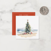 Carte De Correspondance Noël côtier sur la plage (Devant/Arrière en situation)
