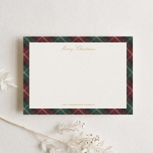 Carte De Correspondance Noël de famille à carreaux classique
