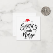 Carte De Correspondance Noël de l'infirmière préférée de Santa (Devant/Arrière en situation)