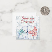 Carte De Correspondance Noël d'ours polaire (Devant/Arrière en situation)