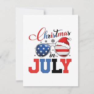 Carte De Correspondance Noël en juillet Funny Santa Xmas 4 juillet