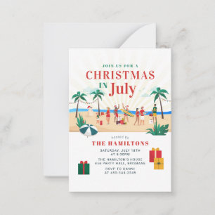 Carte De Correspondance Noël en juillet Modern Family Fête d'été