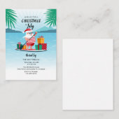 Carte De Correspondance Noël en juillet Summer BBQ Beach Party (Devant / Derrière)