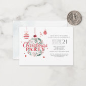 Carte De Correspondance Noël Fêtes Botanique Moderne Fête de Noël (Devant/Arrière en situation)