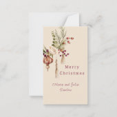 Carte De Correspondance Noël Floral Aquarelle Simple Moderne (Devant)