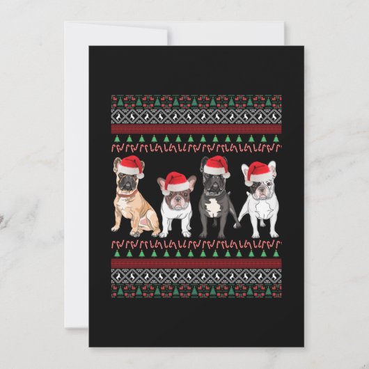 Carte De Correspondance Noël laid de bouledogue (Devant)
