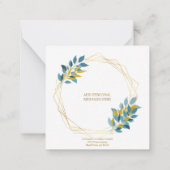 Carte De Correspondance Noël Marine Bleu élégant chic Botanique coutume (Dos)