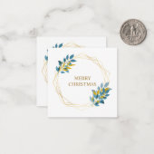 Carte De Correspondance Noël Marine Bleu élégant chic Botanique coutume (Devant/Arrière en situation)