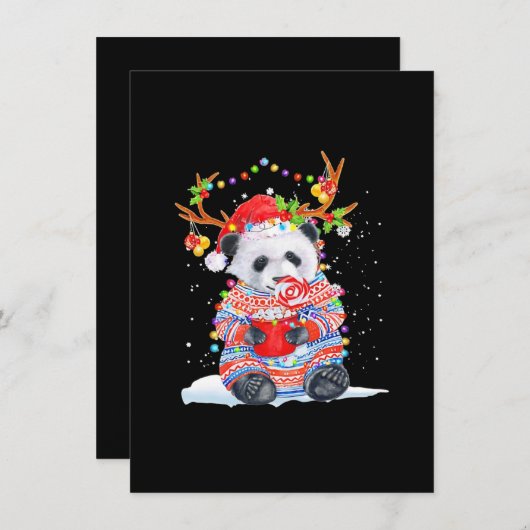 Carte De Correspondance Noël Panda (Devant / Derrière)