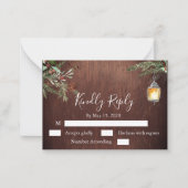 Carte De Correspondance Noël Pin de bois Mariage d'hiver RSVP (Devant)