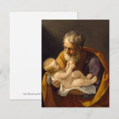 Carte De Correspondance Noël religieux Saint-Joseph (Devant / Derrière)
