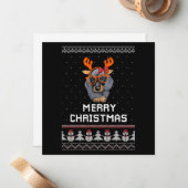 Carte De Correspondance Noël teckel (Devant/Arrière en situation)