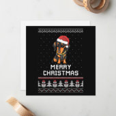 Carte De Correspondance Noël teckel (Devant/Arrière en situation)