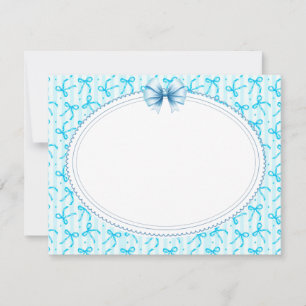Carte De Correspondance Nœuds et Rayures Bleus Élégants pour Remercier