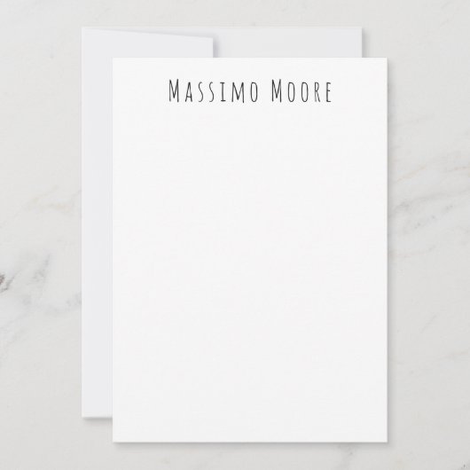Carte De Correspondance Noir Blanc Élégant Simple Formel (Devant)